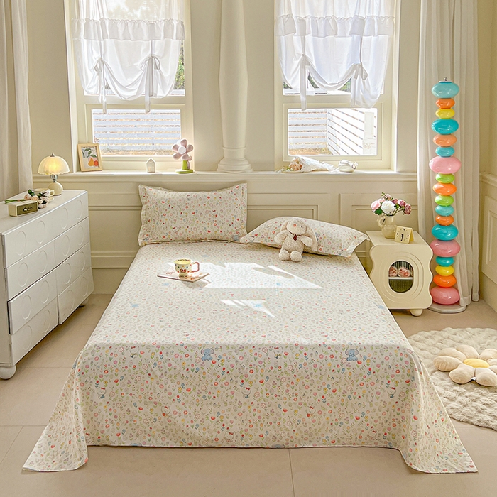 91家纺网 家纺一手货源 找家纺 （总）名优家纺 2026新款12868全棉小清新印花四件套单品系列-单床单