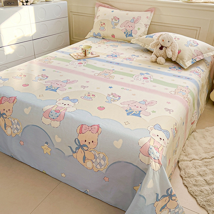 91家纺网 家纺一手货源 找家纺 （总）名优家纺 2026新款12868全棉小清新印花四件套单品系列-单床单