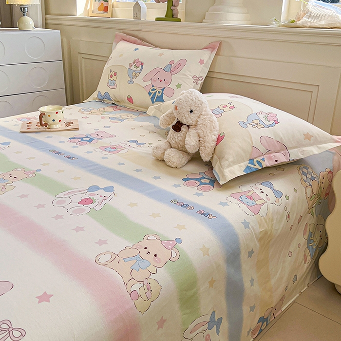 91家纺网 家纺一手货源 找家纺 （总）名优家纺 2026新款12868全棉小清新印花四件套单品系列-单床单