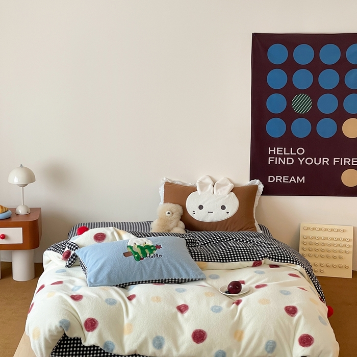 91家纺网 家纺一手货源 找家纺 （总）桔子家纺 2025秋冬新款羊毛绒mi兔系列四件套