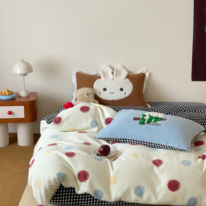 91家纺网 家纺一手货源 找家纺 （总）桔子家纺 2025秋冬新款羊毛绒mi兔系列四件套