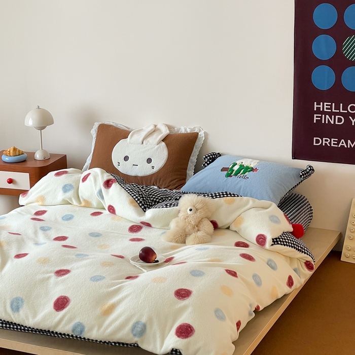 91家纺网 家纺一手货源 找家纺 （总）桔子家纺 2025秋冬新款羊毛绒mi兔系列四件套