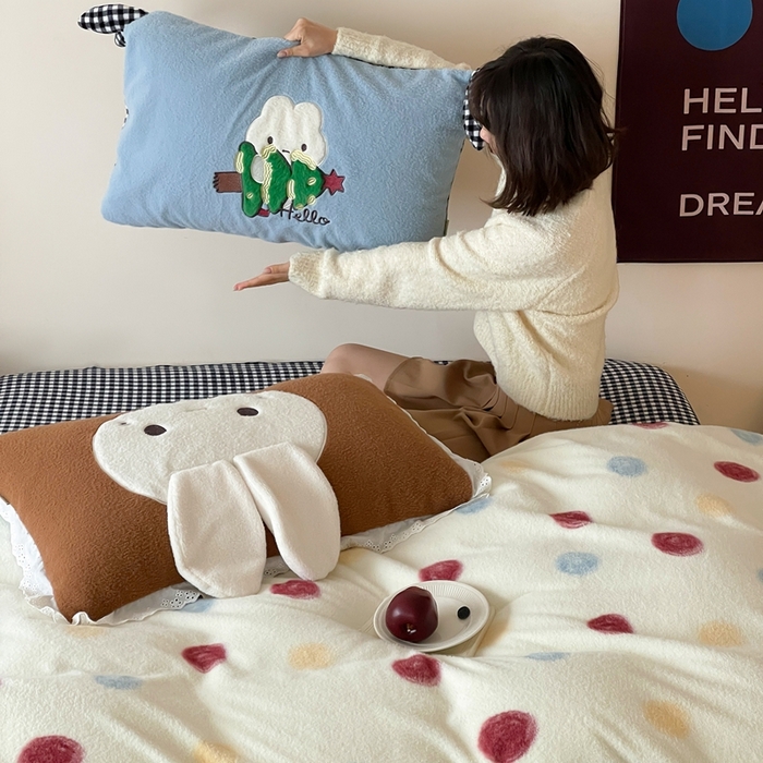 91家纺网 家纺一手货源 找家纺 （总）桔子家纺 2025秋冬新款羊毛绒mi兔系列四件套