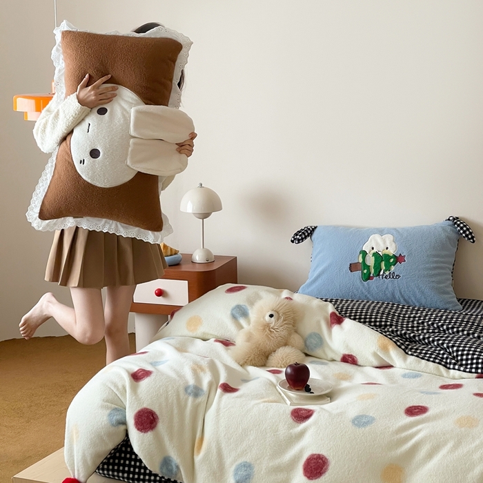 91家纺网 家纺一手货源 找家纺 （总）桔子家纺 2025秋冬新款羊毛绒mi兔系列四件套