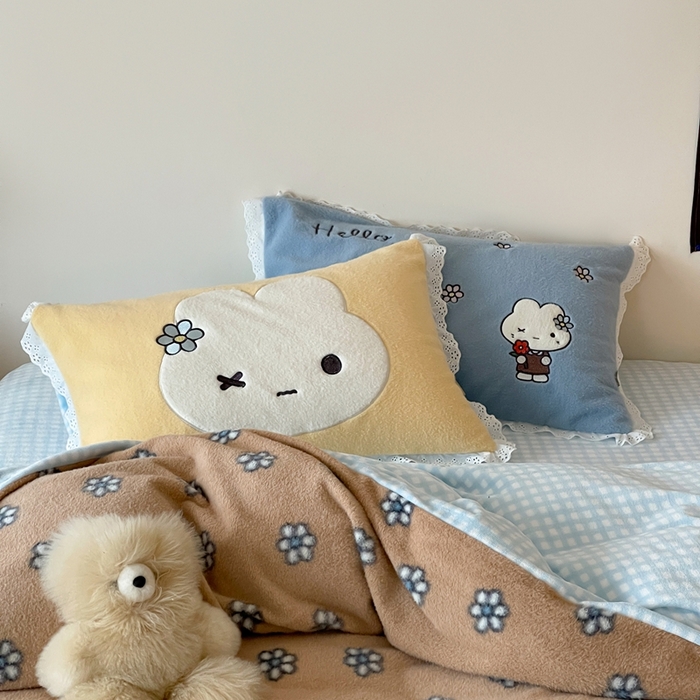 91家纺网 家纺一手货源 找家纺 桔子家纺 2025秋冬新款羊毛绒mi兔系列四件套 黄油mi兔