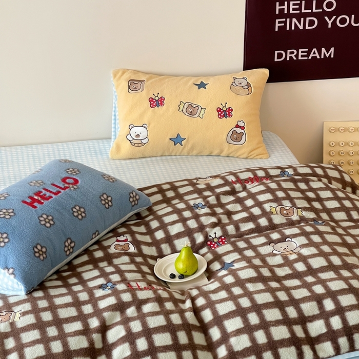 91家纺网 家纺一手货源 找家纺 桔子家纺 2025秋冬新款羊毛绒mi兔系列四件套 烤面包