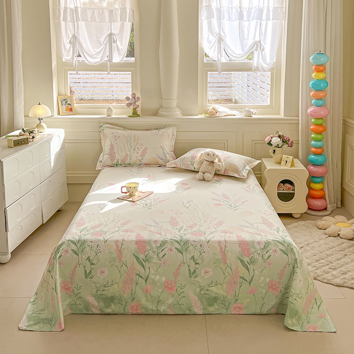 名优家纺 2026新款12868全棉小清新印花四件套单品系列-单床单 谣谣玉穗