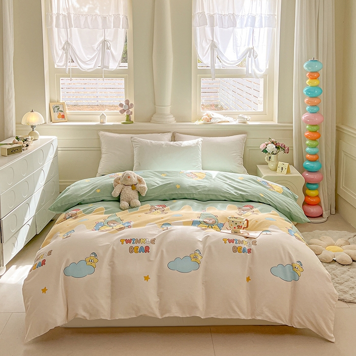 91家纺网 家纺一手货源 找家纺 （总）名优家纺 2026新款12868全棉小清新印花四件套单品系列-单被套