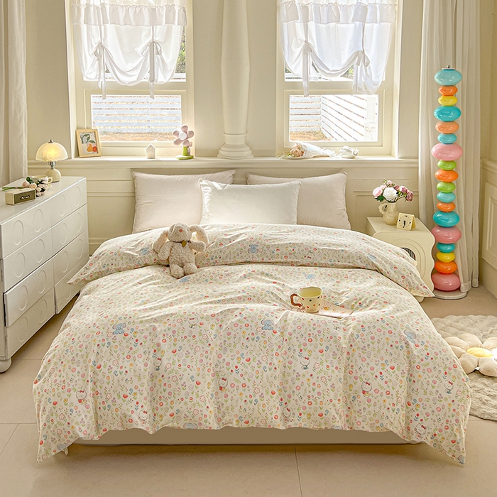 91家纺网 家纺一手货源 找家纺 （总）名优家纺 2026新款12868全棉小清新印花四件套单品系列-单被套