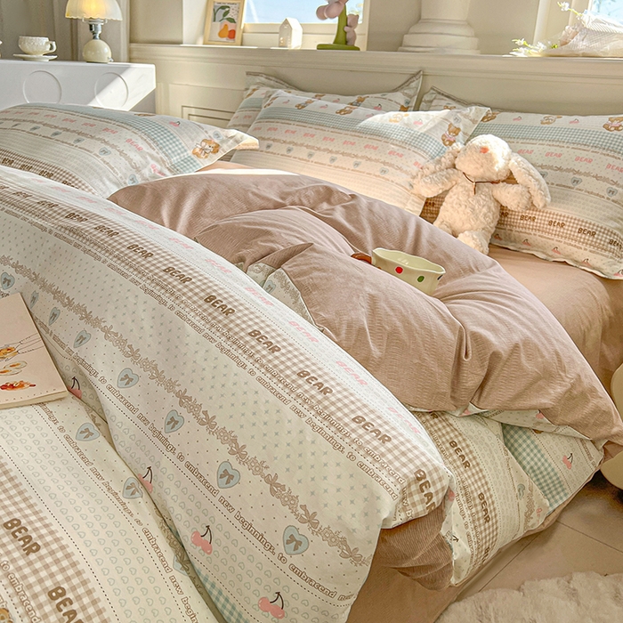 91家纺网 家纺一手货源 找家纺 名优家纺 2026新款12868全棉小清新印花四件套单品系列-单被套 西西莉亚