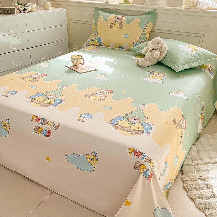 91家纺网 家纺一手货源 找家纺 名优家纺 2026新款12868全棉小清新印花四件套单品系列-单被套 冰激凌派对