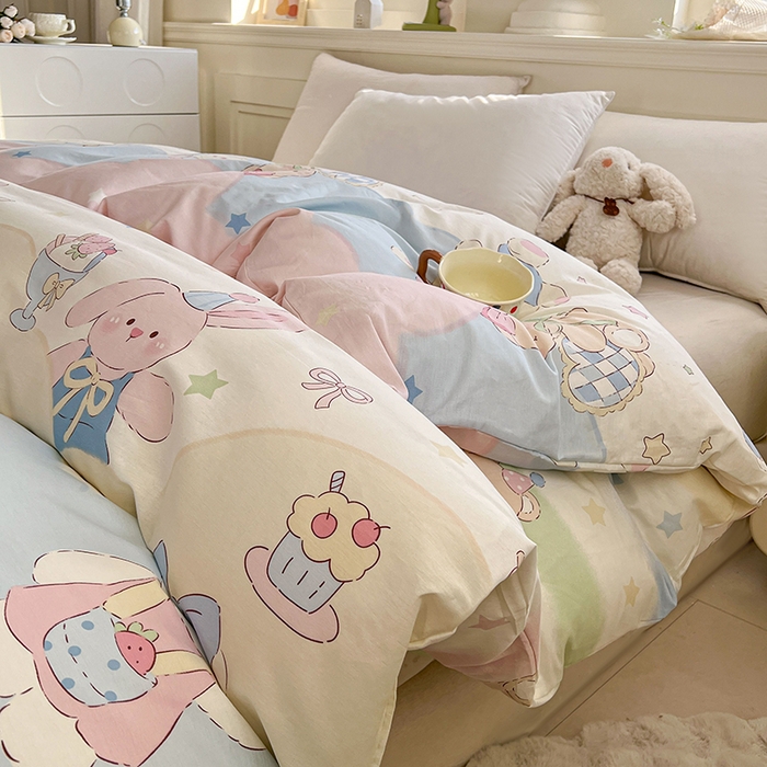 91家纺网 家纺一手货源 找家纺 （总）名优家纺 2026新款12868全棉小清新印花四件套单品系列-单被套