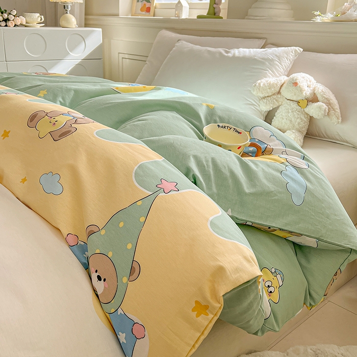 91家纺网 家纺一手货源 找家纺 名优家纺 2026新款12868全棉小清新印花四件套单品系列-单被套 冰激凌派对