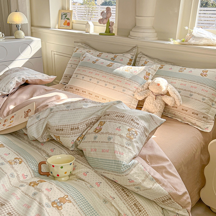 91家纺网 家纺一手货源 找家纺 名优家纺 2026新款12868全棉小清新印花四件套单品系列-单被套 西西莉亚