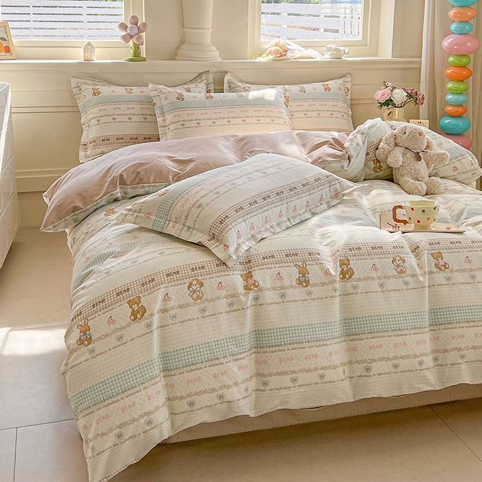 91家纺网 家纺一手货源 找家纺 名优家纺 2026新款12868全棉小清新印花四件套单品系列-单被套 西西莉亚