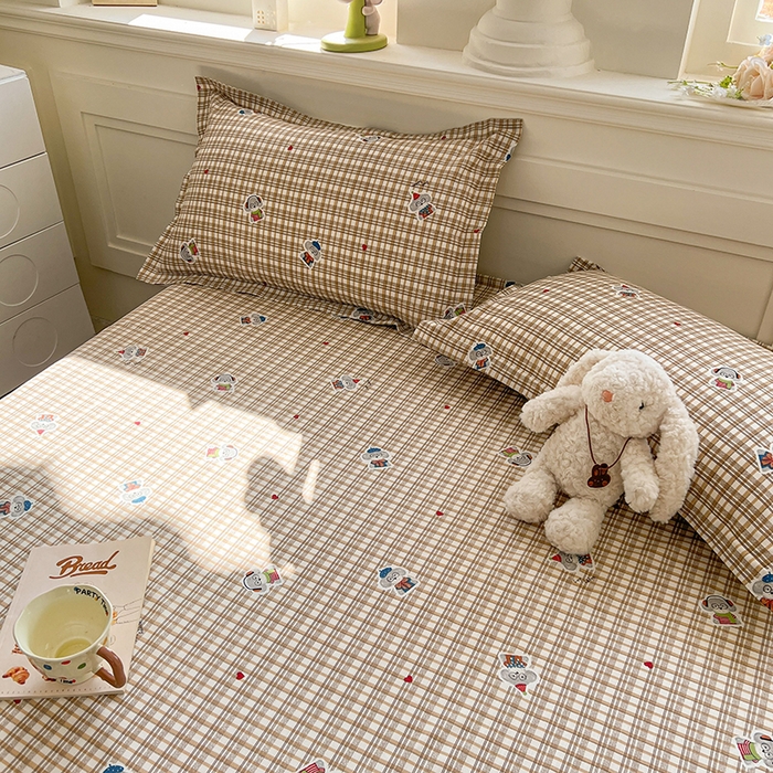 91家纺网 家纺一手货源 找家纺 名优家纺 2026新款12868全棉小清新印花四件套单品系列-单被套 帽子比熊