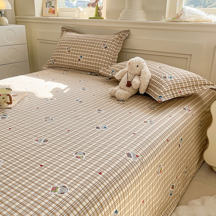 91家纺网 家纺一手货源 找家纺 名优家纺 2026新款12868全棉小清新印花四件套单品系列-单被套 帽子比熊