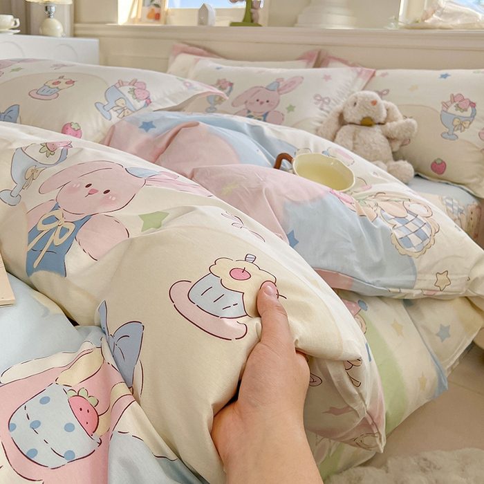 91家纺网 家纺一手货源 找家纺 （总）名优家纺 2026新款12868全棉小清新印花四件套单品系列-单被套