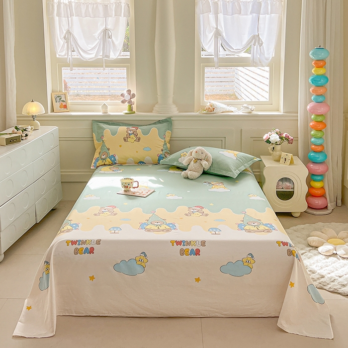 91家纺网 家纺一手货源 找家纺 名优家纺 2026新款12868全棉小清新印花四件套单品系列-单被套 冰激凌派对