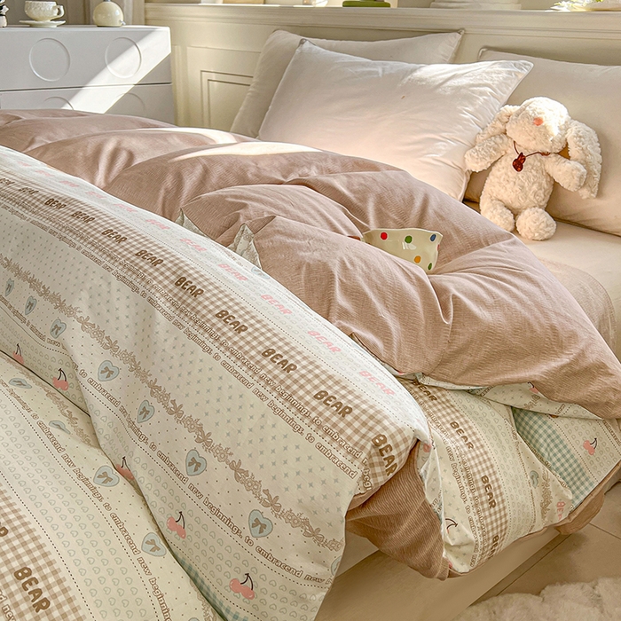 91家纺网 家纺一手货源 找家纺 名优家纺 2026新款12868全棉小清新印花四件套单品系列-单被套 西西莉亚