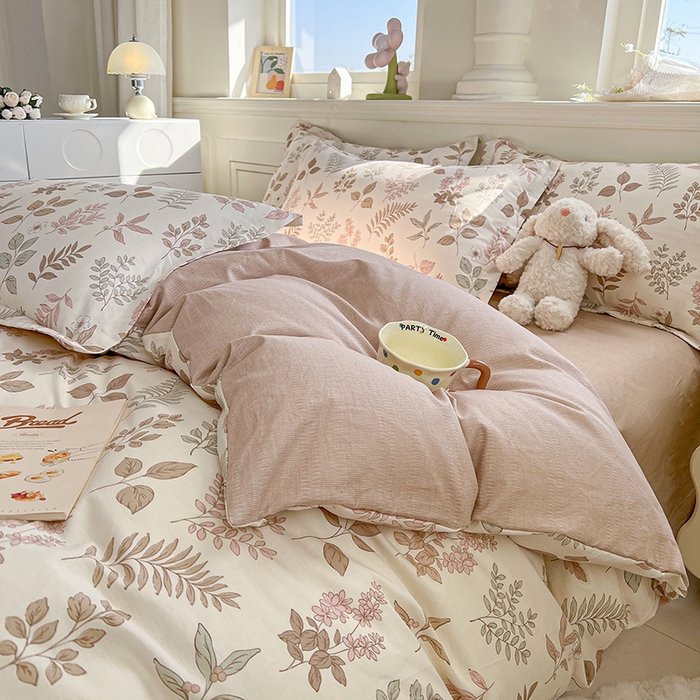 91家纺网 家纺一手货源 找家纺 名优家纺 2026新款12868全棉小清新印花四件套单品系列-四件套 夏瑾