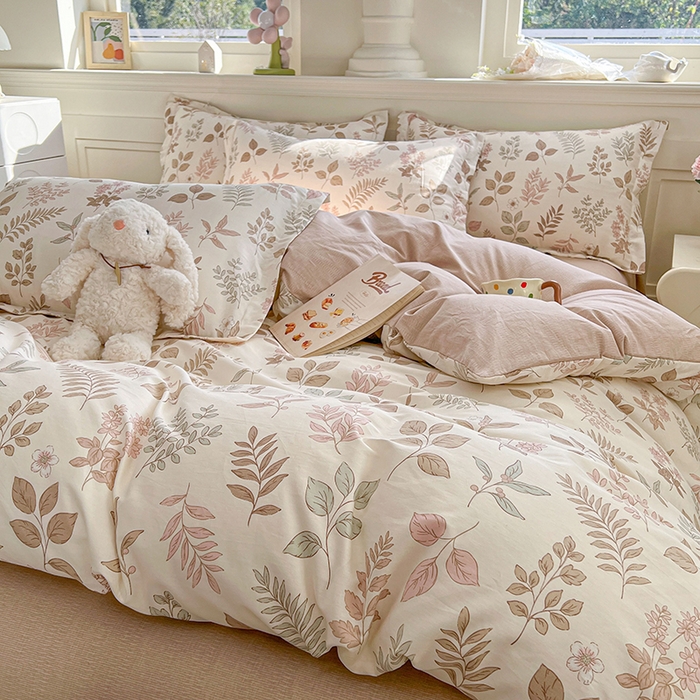 91家纺网 家纺一手货源 找家纺 名优家纺 2026新款12868全棉小清新印花四件套单品系列-四件套 夏瑾