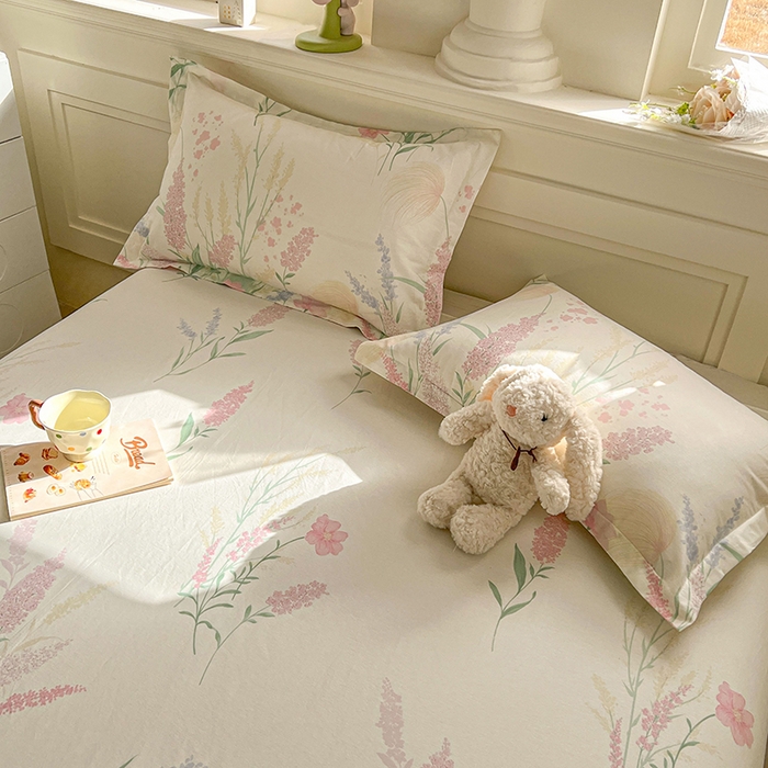 91家纺网 家纺一手货源 找家纺 名优家纺 2026新款12868全棉小清新印花四件套单品系列-四件套 谣谣玉穗