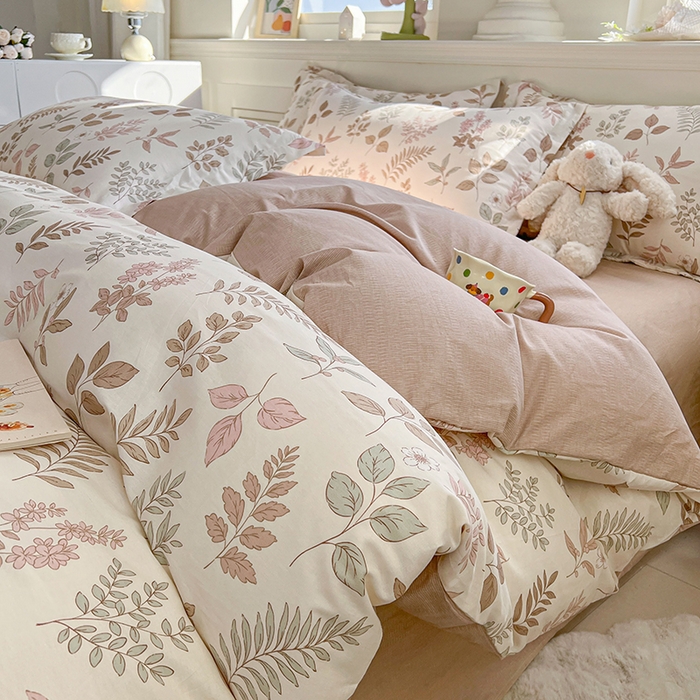 名优家纺 2026新款12868全棉小清新印花四件套单品系列-四件套 夏瑾