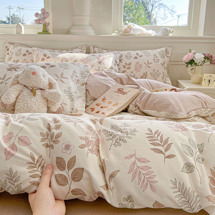 91家纺网 家纺一手货源 找家纺 名优家纺 2026新款12868全棉小清新印花四件套单品系列-四件套 夏瑾