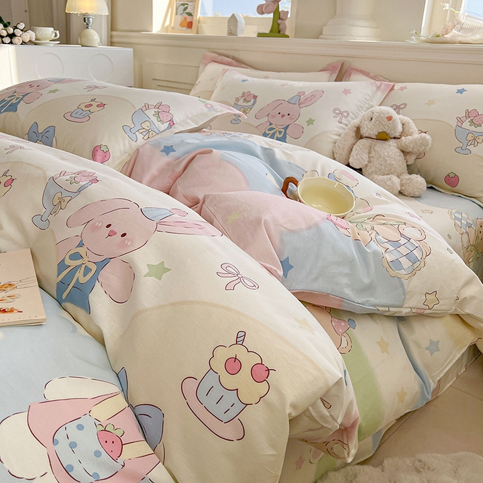 91家纺网 家纺一手货源 找家纺 （总）名优家纺 2026新款12868全棉小清新印花四件套单品系列-单床单