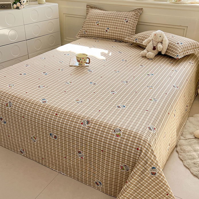 91家纺网 家纺一手货源 找家纺 名优家纺 2026新款12868全棉小清新印花四件套单品系列-四件套 帽子比熊