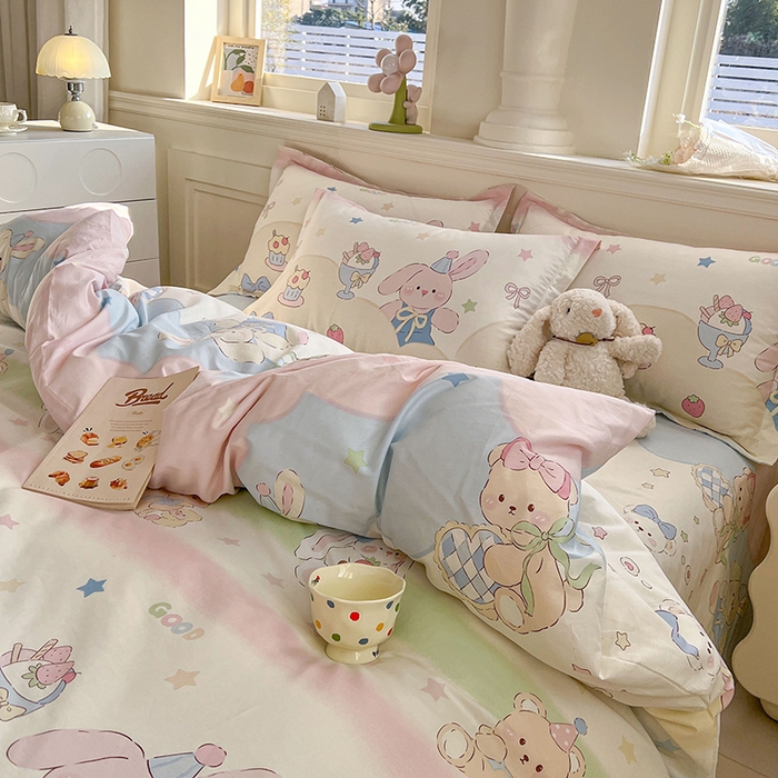 91家纺网 家纺一手货源 找家纺 （总）名优家纺 2026新款12868全棉小清新印花四件套单品系列-四件套