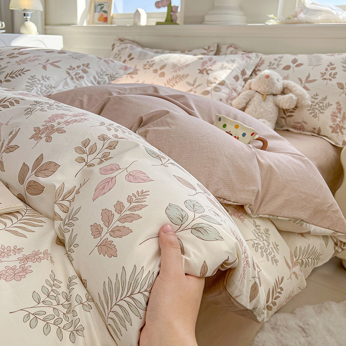 91家纺网 家纺一手货源 找家纺 名优家纺 2026新款12868全棉小清新印花四件套单品系列-单被套 夏瑾