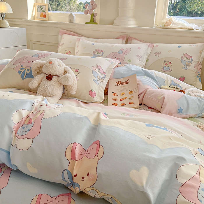 91家纺网 家纺一手货源 找家纺 名优家纺 2026新款12868全棉小清新印花四件套单品系列-单被套 安妮日常