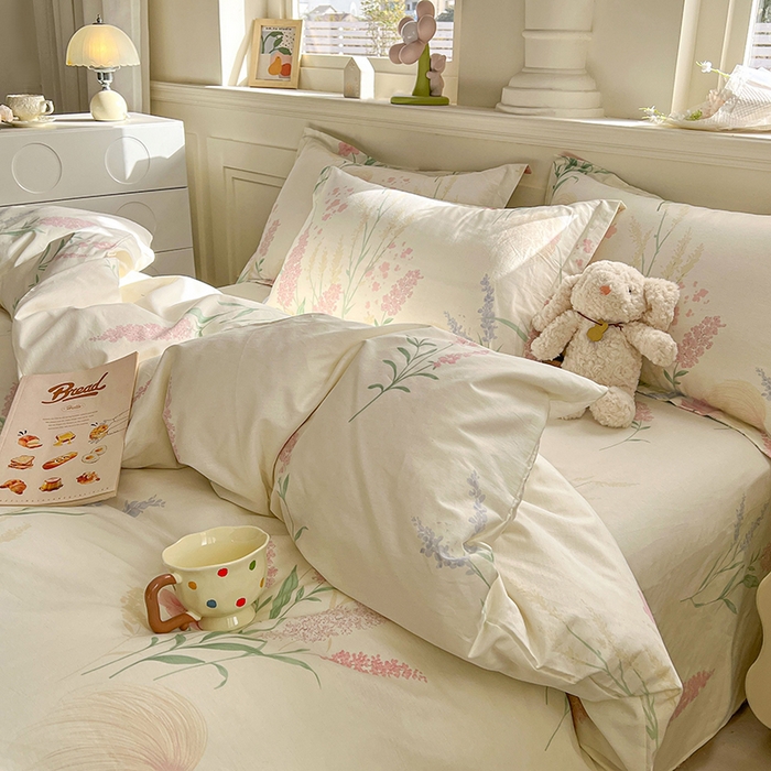 91家纺网 家纺一手货源 找家纺 名优家纺 2026新款12868全棉小清新印花四件套单品系列-单被套 谣谣玉穗