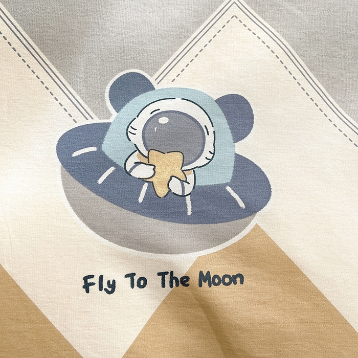 91家纺网 家纺一手货源 找家纺 名优家纺 2026新款12868全棉小清新印花四件套单品系列-单被套 几何飞船