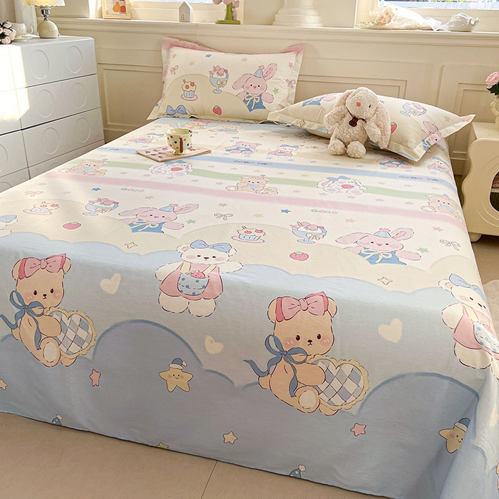 91家纺网 家纺一手货源 找家纺 名优家纺 2026新款12868全棉小清新印花四件套单品系列-单被套 安妮日常