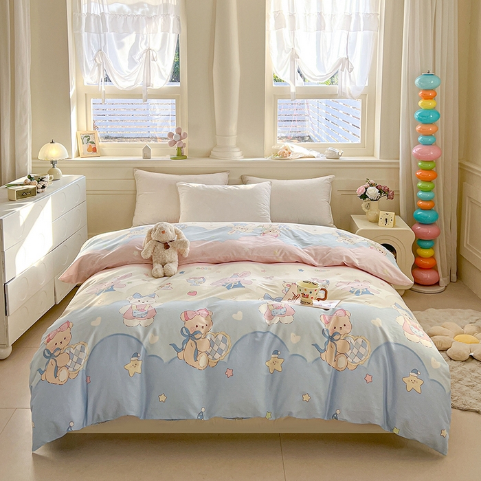 名优家纺 2026新款12868全棉小清新印花四件套单品系列-单被套 安妮日常