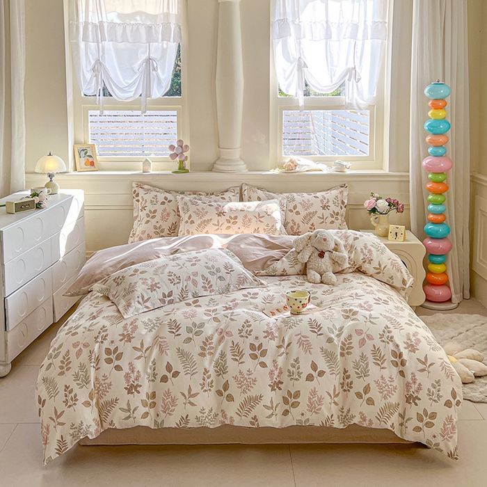 91家纺网 家纺一手货源 找家纺 名优家纺 2026新款12868全棉小清新印花四件套单品系列-单被套 夏瑾