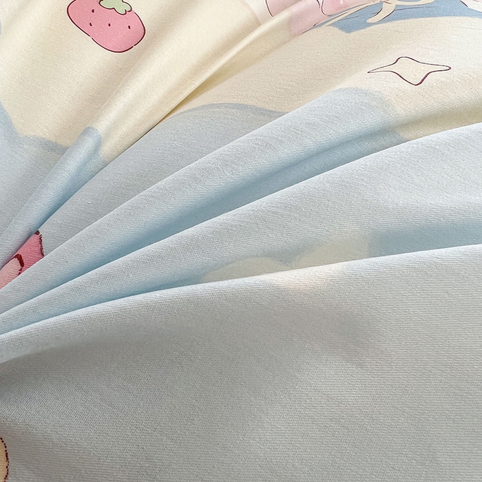 91家纺网 家纺一手货源 找家纺 名优家纺 2026新款12868全棉小清新印花四件套单品系列-单被套 安妮日常