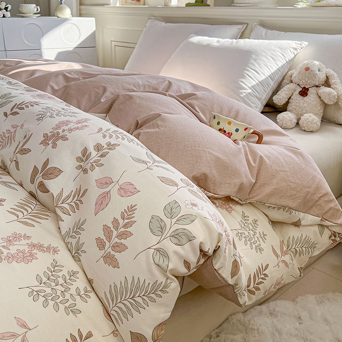 91家纺网 家纺一手货源 找家纺 名优家纺 2026新款12868全棉小清新印花四件套单品系列-单被套 夏瑾