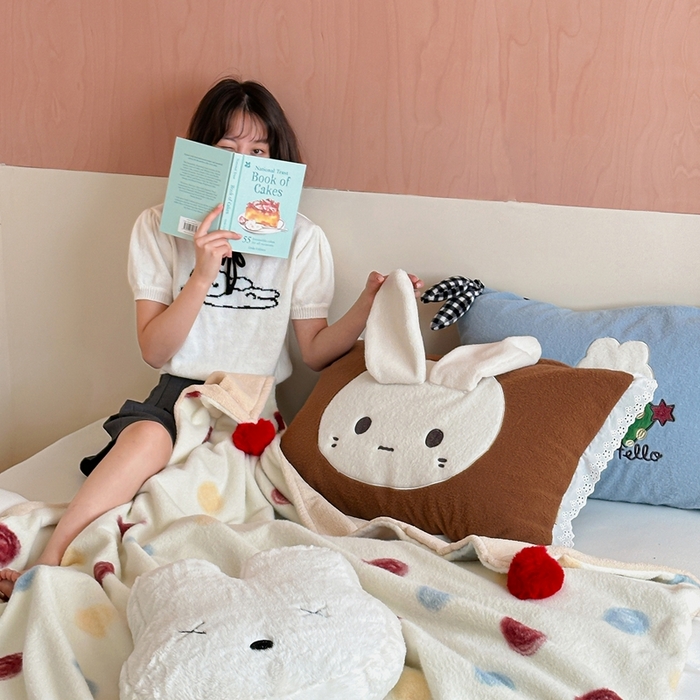 91家纺网 家纺一手货源 找家纺 （总）桔子家纺 2025新款秋冬mi兔羊毛绒系列盖毯毯子多功能盖毯