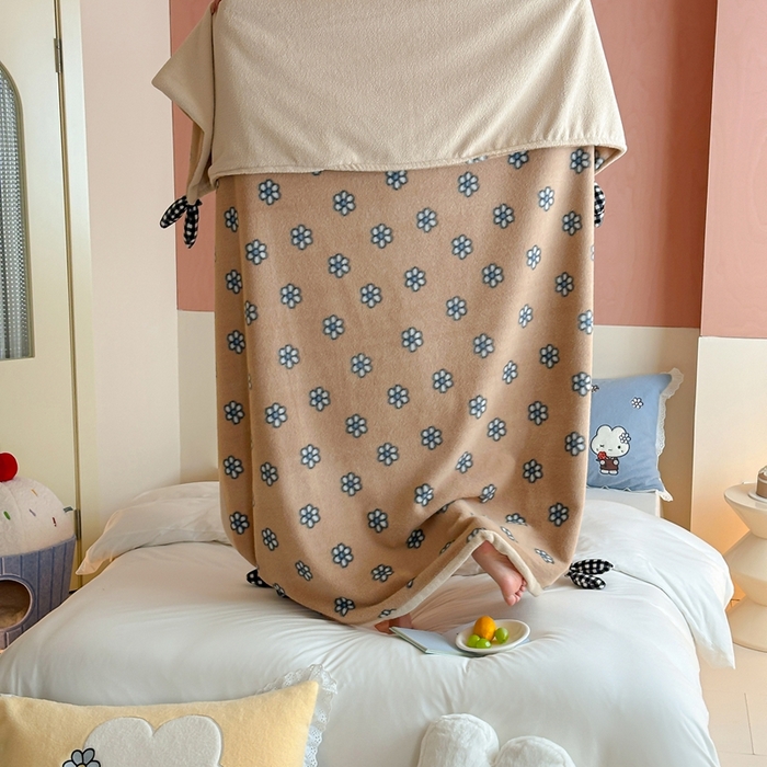 91家纺网 家纺一手货源 找家纺 （总）桔子家纺 2025新款秋冬mi兔羊毛绒系列盖毯毯子多功能盖毯