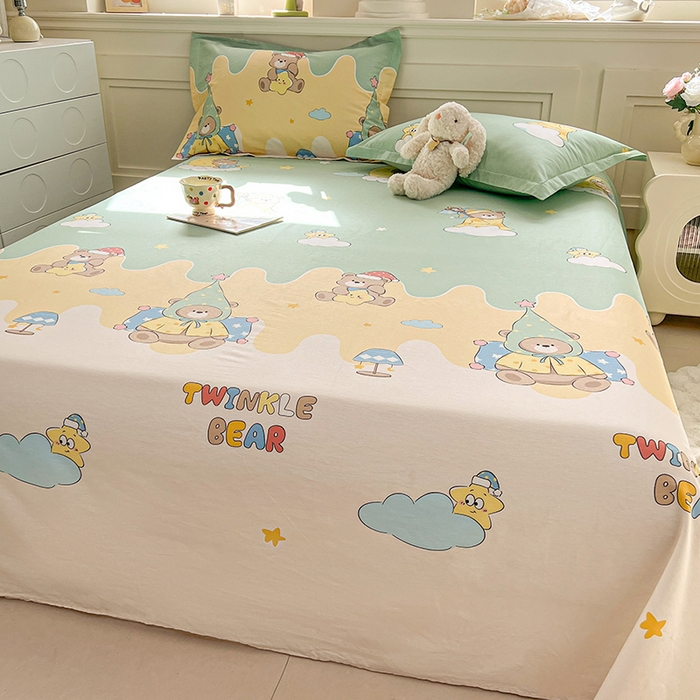 91家纺网 家纺一手货源 找家纺 名优家纺 2026新款12868全棉小清新印花四件套单品系列-四件套 冰激凌派对