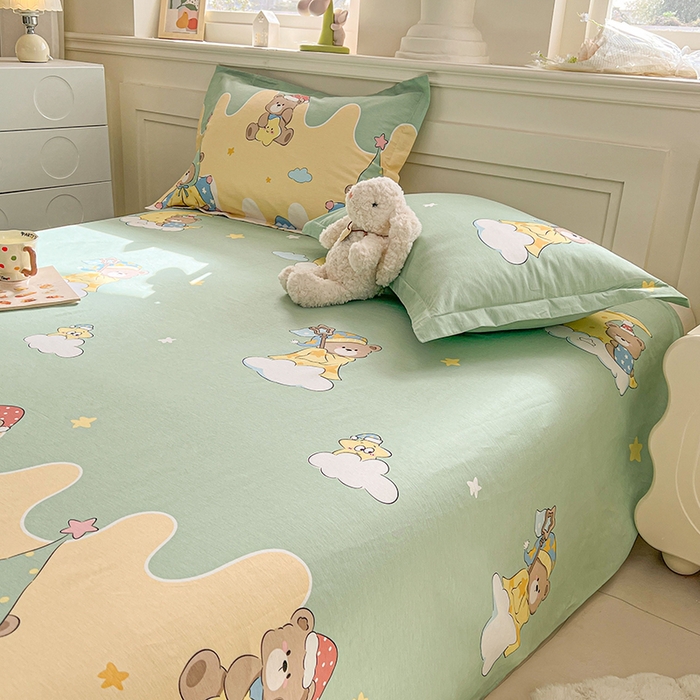 91家纺网 家纺一手货源 找家纺 名优家纺 2026新款12868全棉小清新印花四件套单品系列-四件套 冰激凌派对