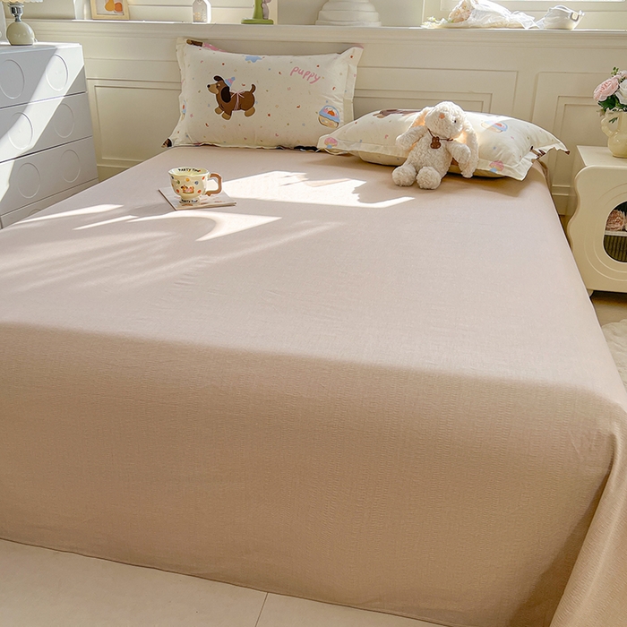 91家纺网 家纺一手货源 找家纺 名优家纺 2026新款12868全棉小清新印花四件套单品系列-四件套 困困腊肠狗