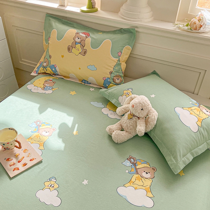 91家纺网 家纺一手货源 找家纺 名优家纺 2026新款12868全棉小清新印花四件套单品系列-四件套 冰激凌派对