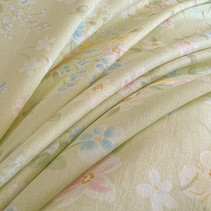 91家纺网 家纺一手货源 找家纺 名优家纺 2026新款12868全棉小清新印花四件套单品系列-四件套 徐徐花开