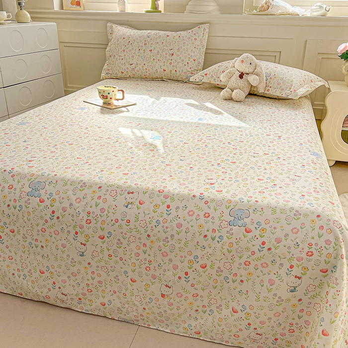 91家纺网 家纺一手货源 找家纺 名优家纺 2026新款12868全棉小清新印花四件套单品系列-四件套 动物花园