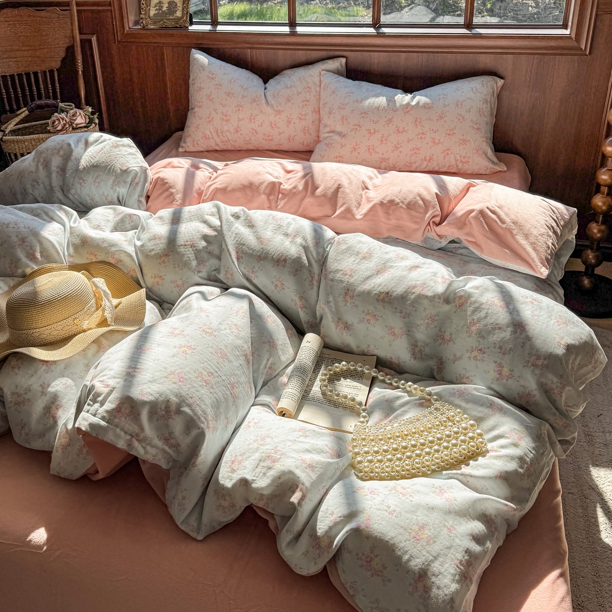 91家纺网 家纺一手货源 找家纺 （总）黛馨 2025秋冬新款棉加绒全棉双层纱宝宝绒工艺款花边四件套-基础款